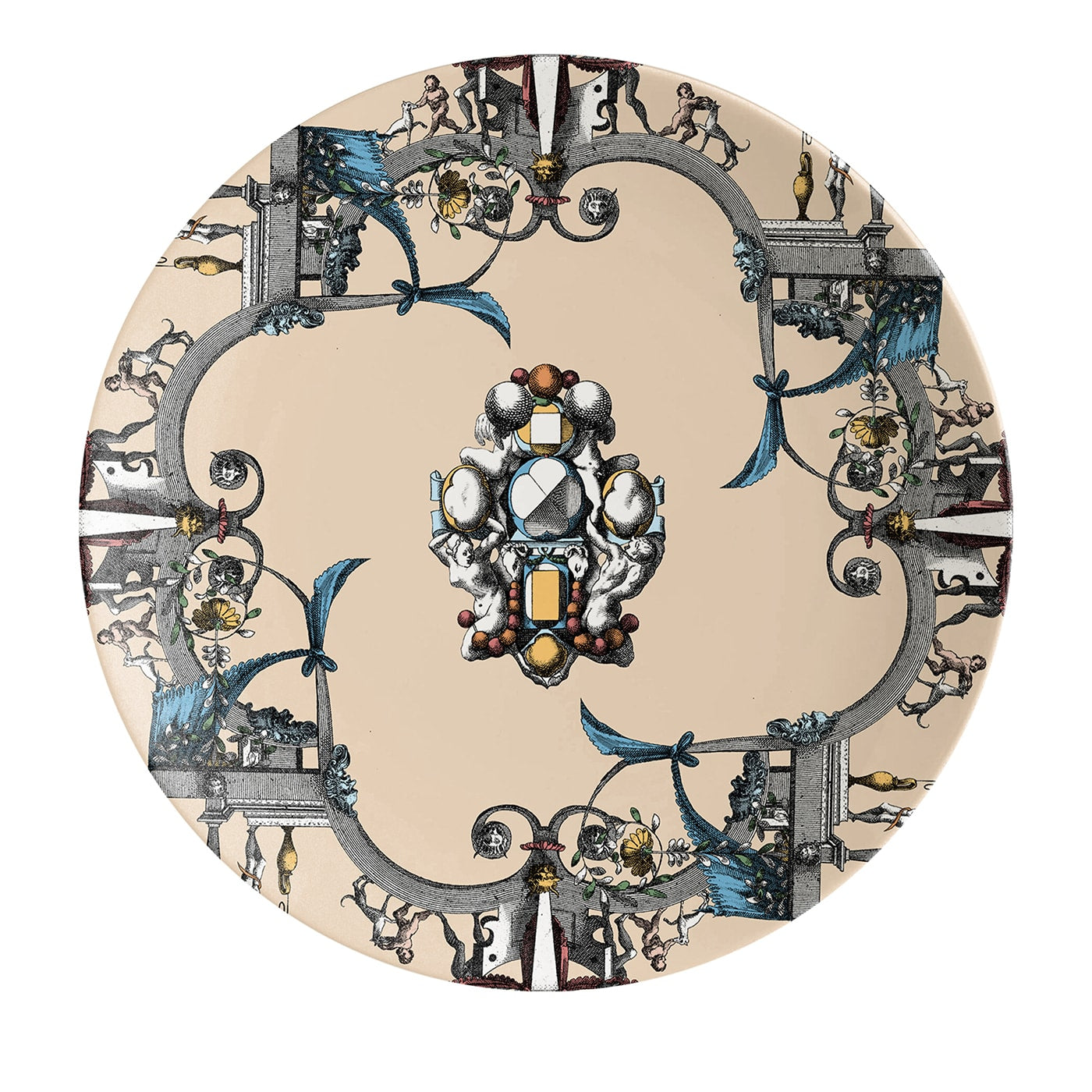 Pompei 2 piatti dessert in porcellana con disegno geometrico #1