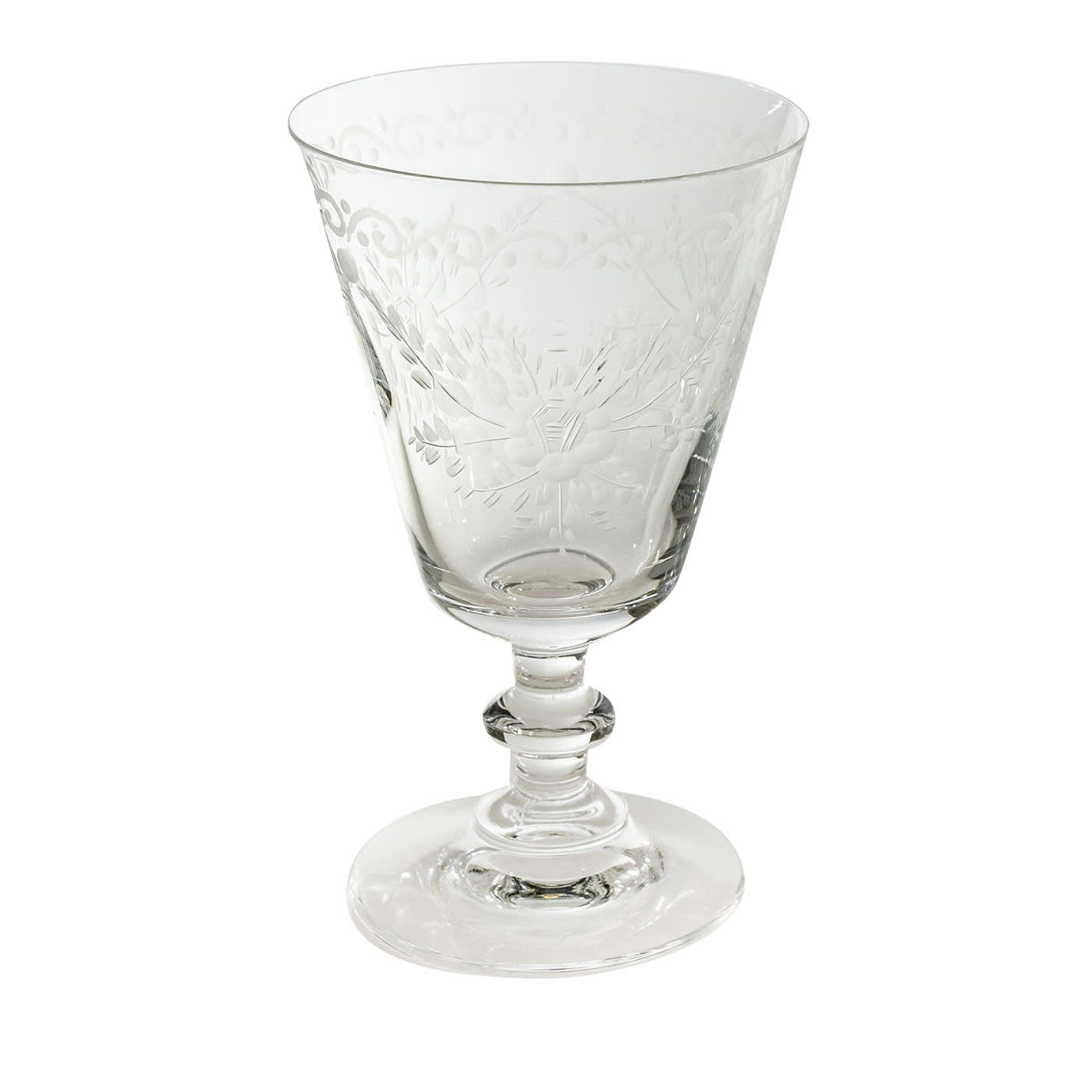 Set di 6 bicchieri da acqua trasparenti incisi di Vienna