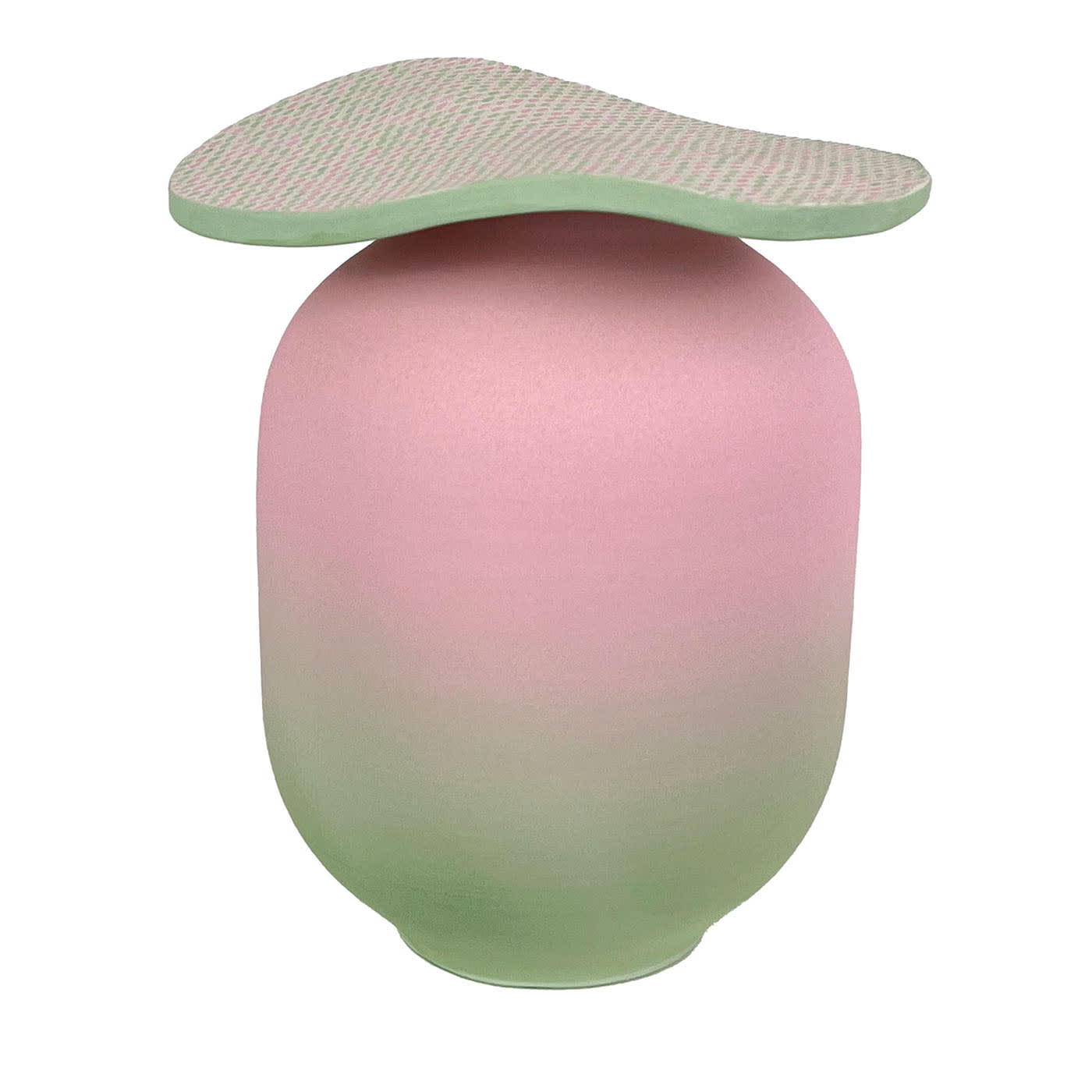 Informazioni sui cappelli Scultura decorativa in ceramica rosa e verde