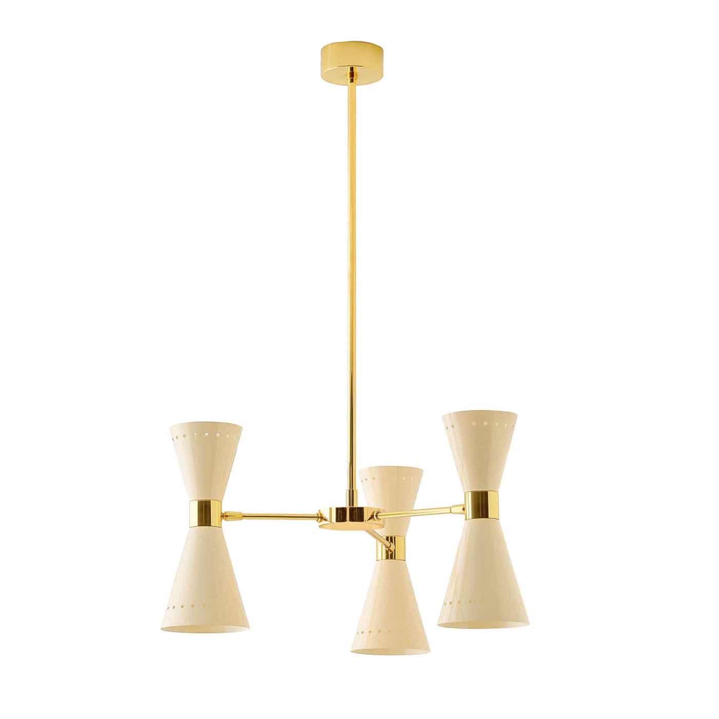 Lampada a sospensione a tre bracci Megafono Avorio