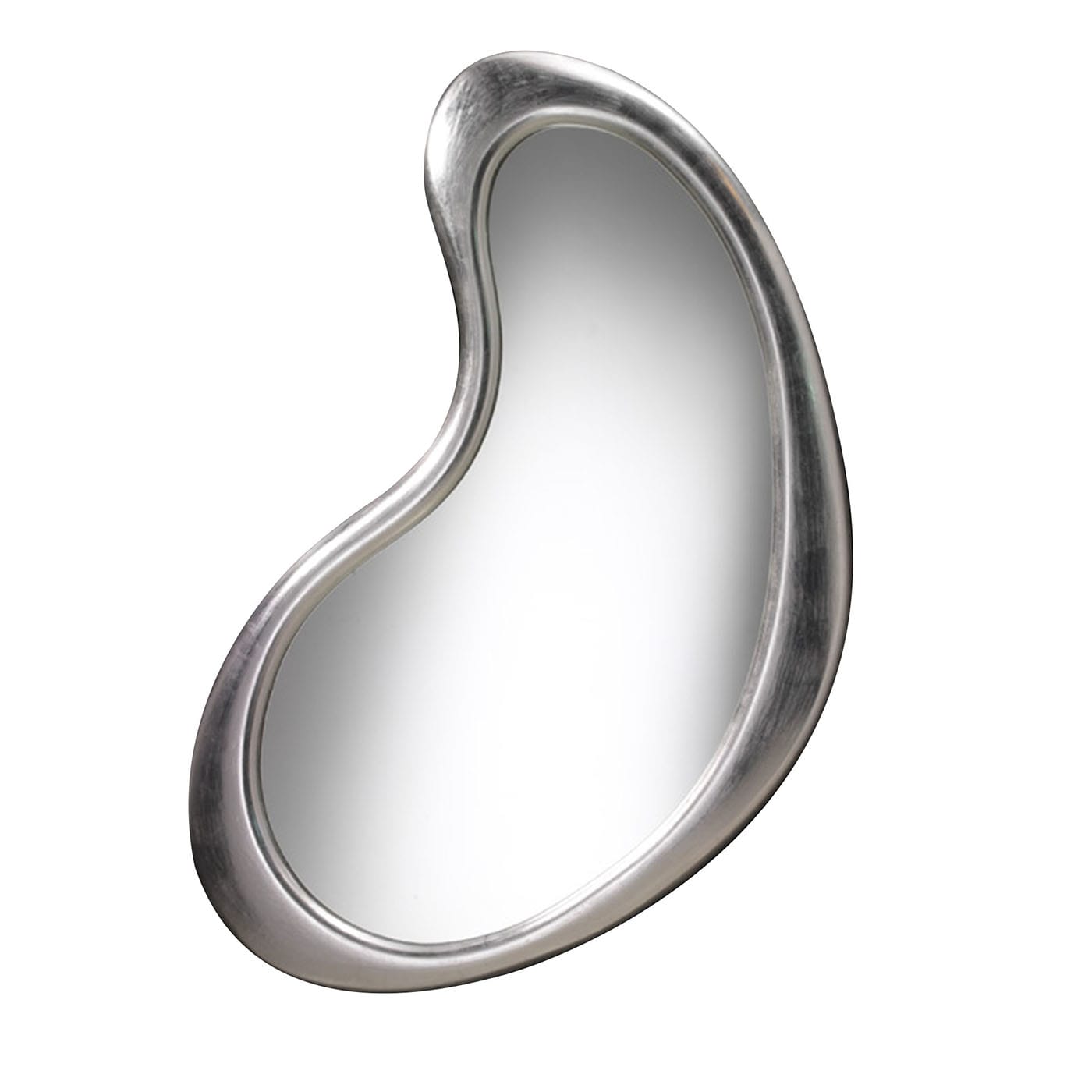 Specchio da Parete in Legno con Foglia d'Argento in Forma Irregolare Joan