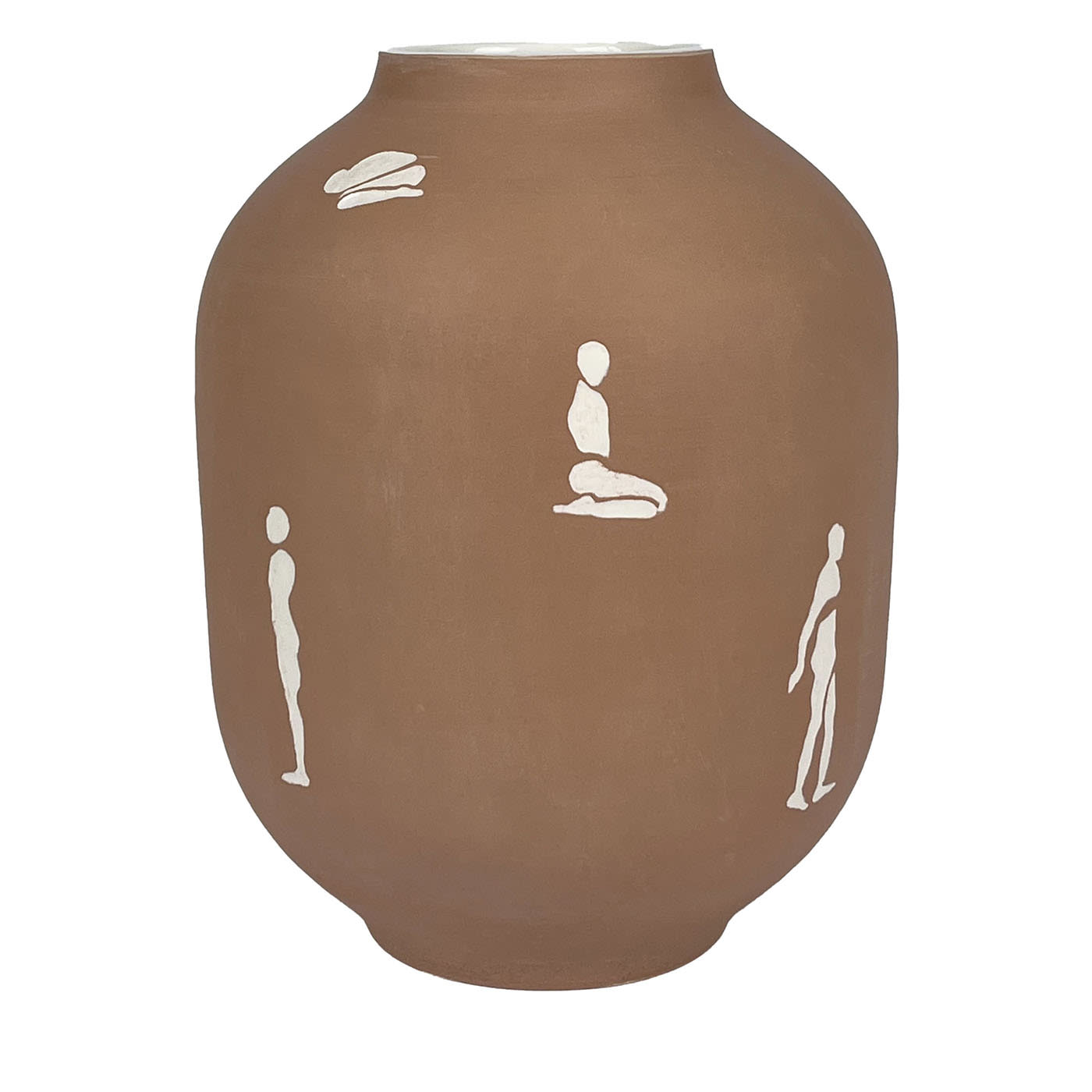 Vaso con Figure Vaso bianco e beige