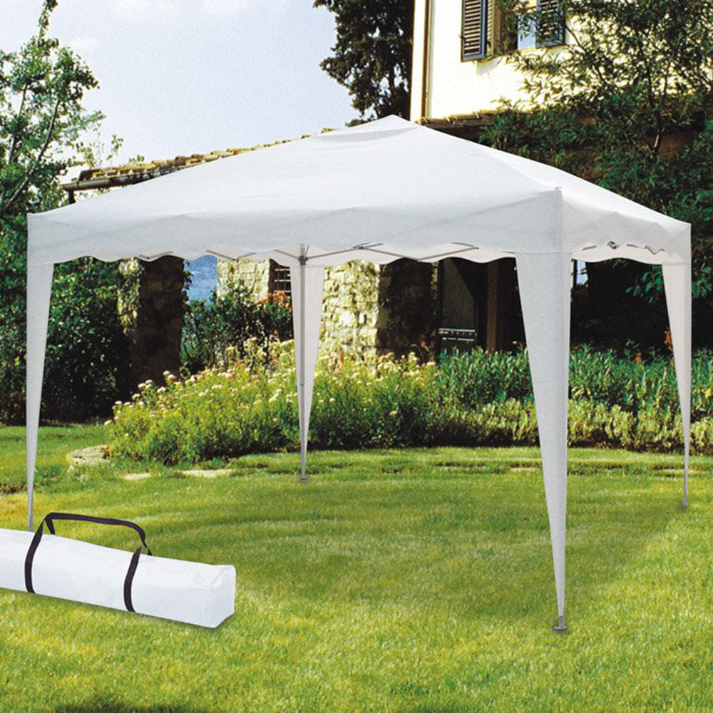 GAZEBO PIEGHEVOLE RICHIUDIBILE FISARMONICA 3X2mt FIERA MERCATO BIANCO VERDELOOK