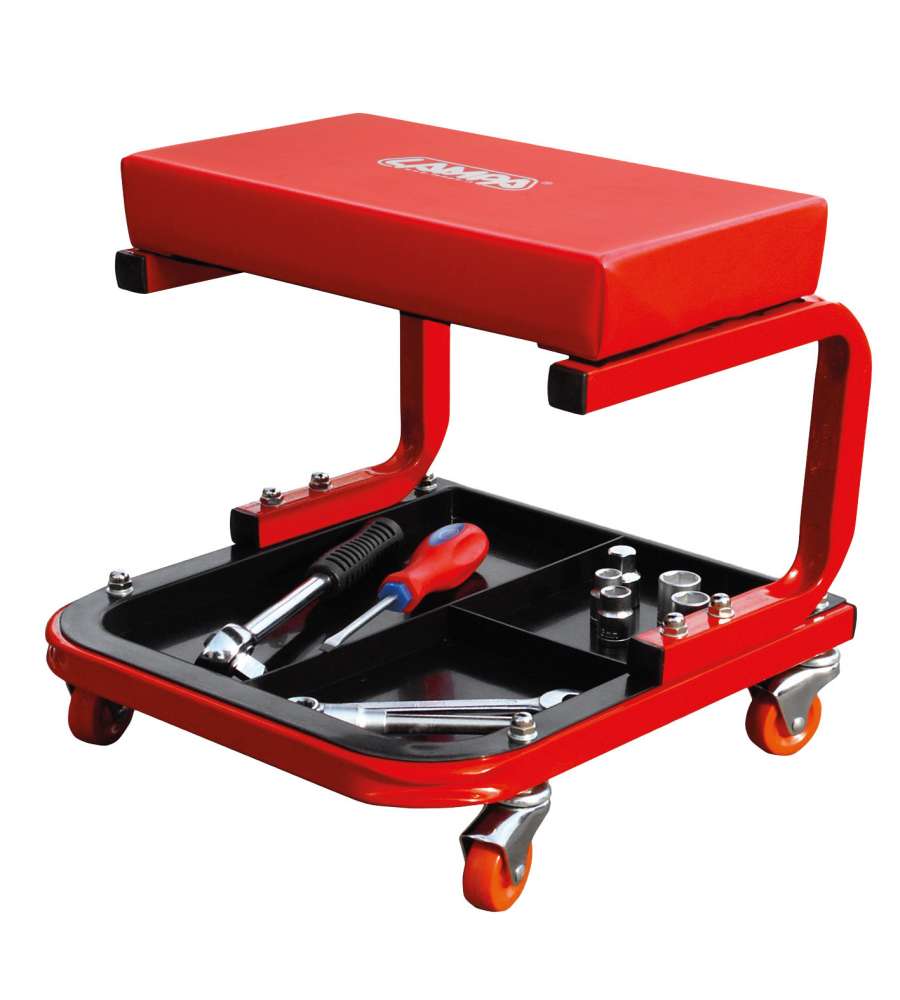 Sgabello Da Officina Rettangolare Con Vassoio Portautensili