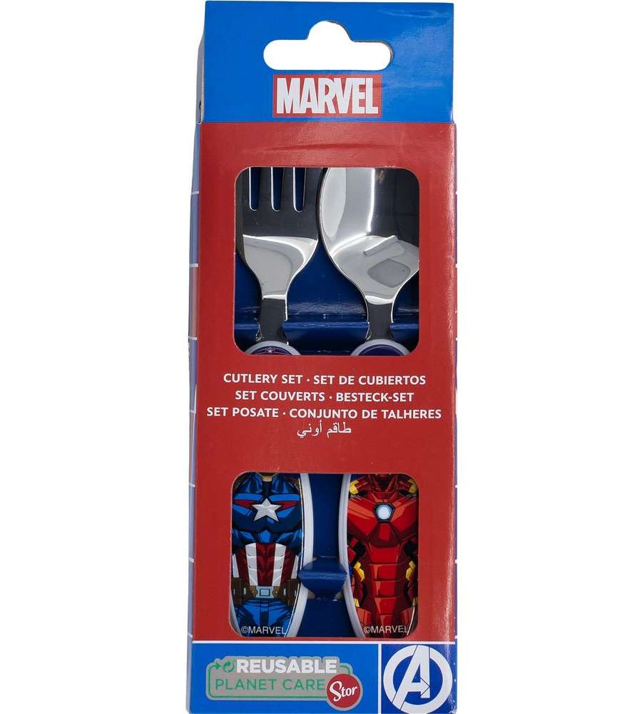 Set 2 posate per bambini in acciaio Avengers