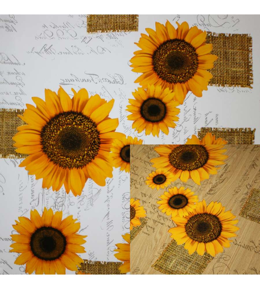 Tovagliato in Pvc impermeabile al metro girasole