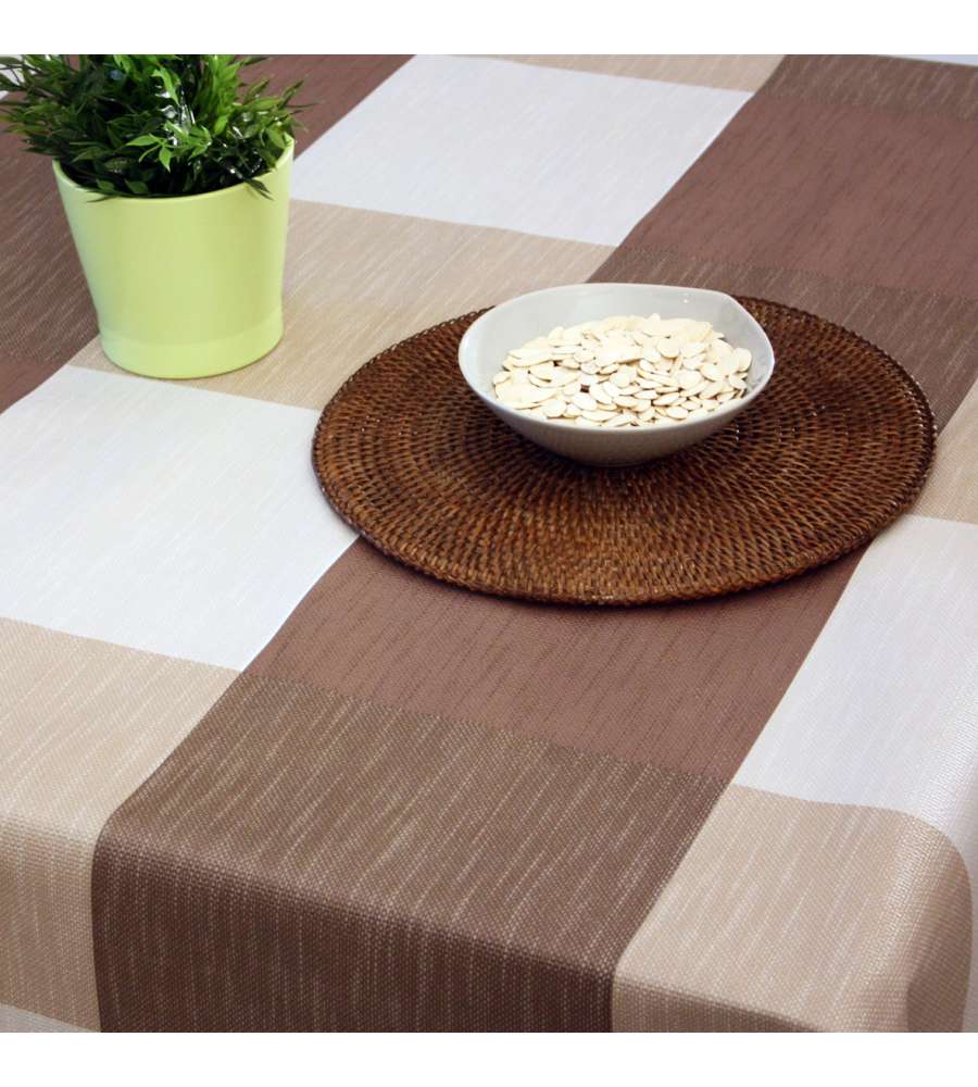 Tovagliato in Pvc impermeabile al metro quadri marron