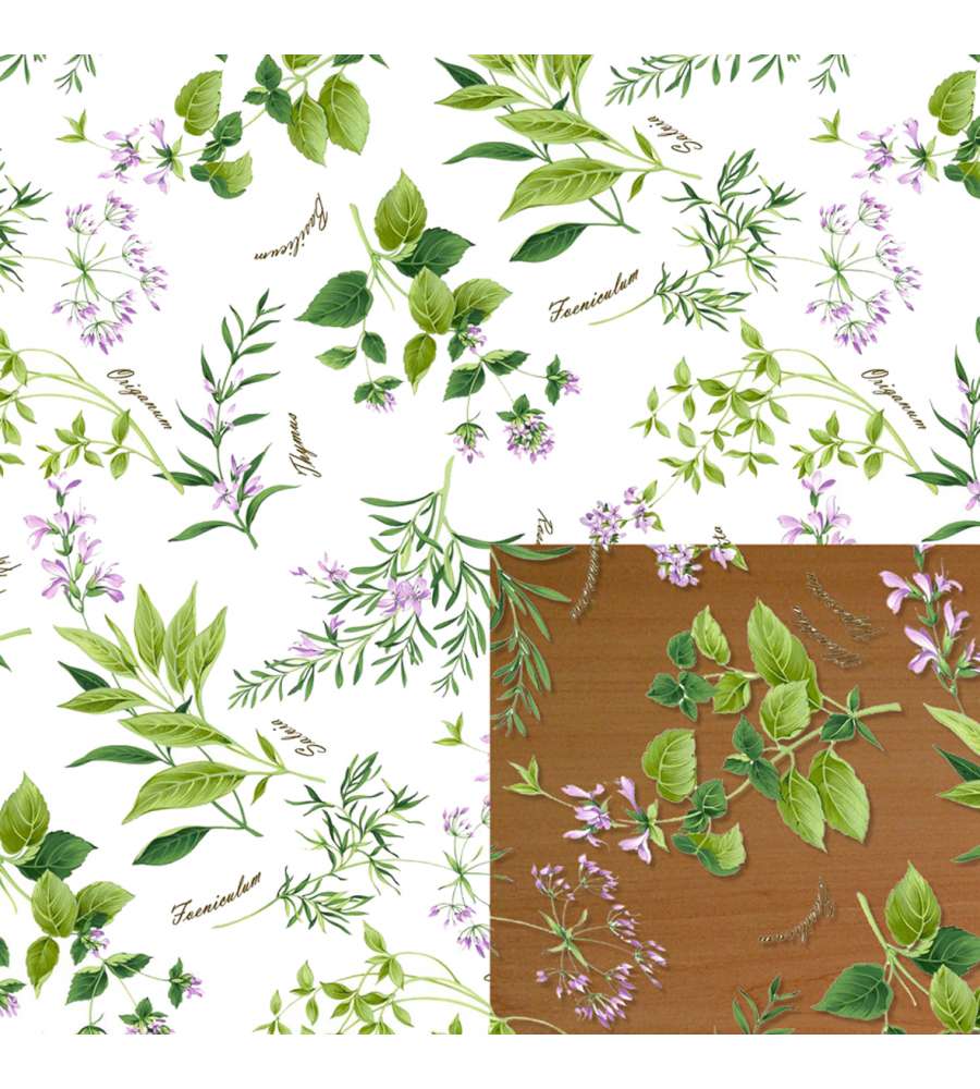 Cristallo trasparente stampato al metro erbolarium