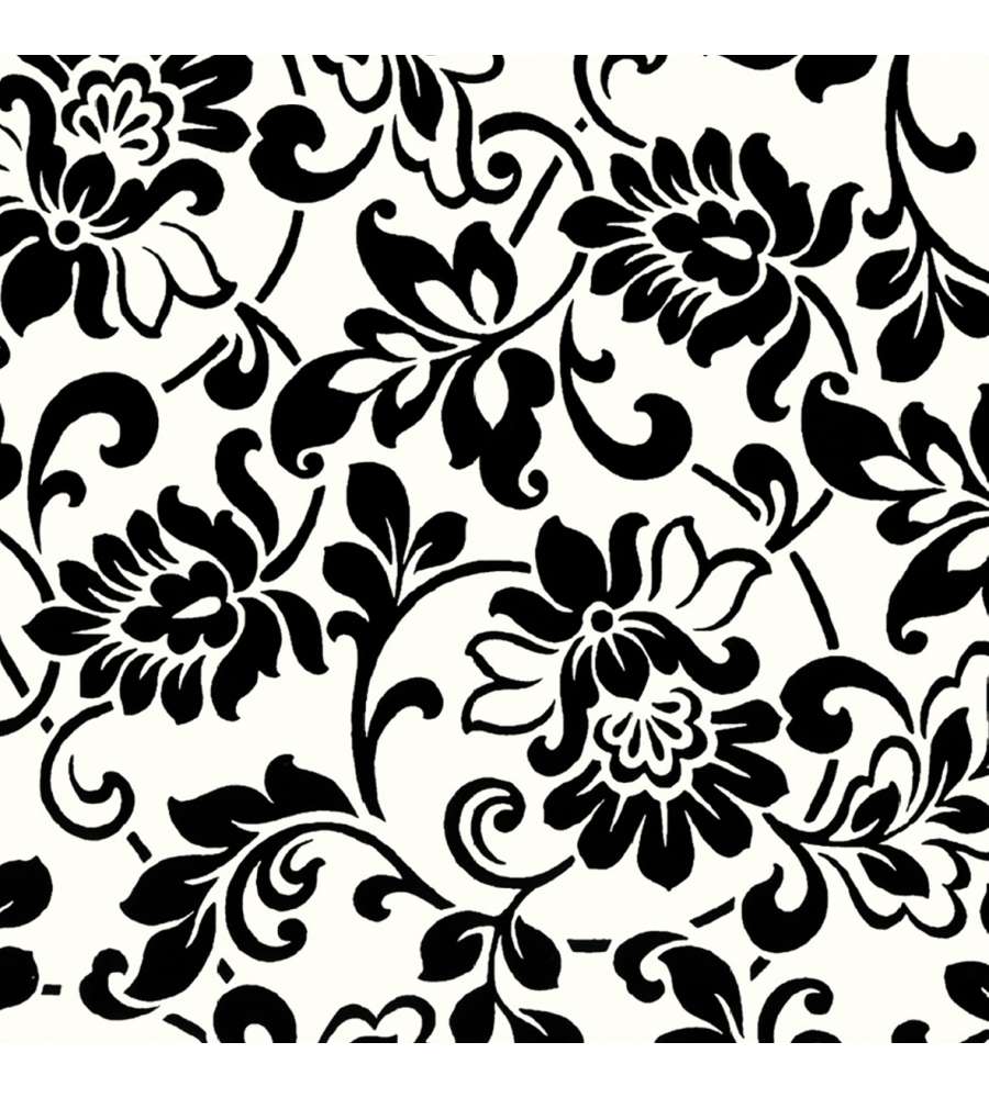 Pellicola Adesiva decorativa Fiorato Bianco Nero