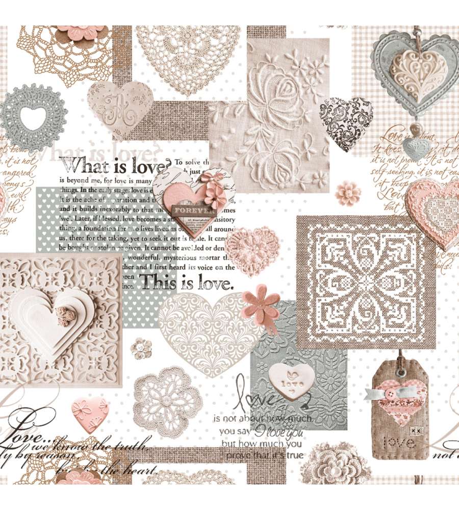 Tovagliato in Pvc impermeabile al metro love