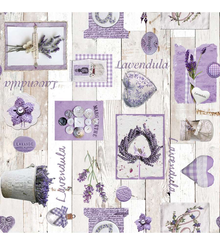 Tovagliato in Pvc impermeabile al metro lavanda