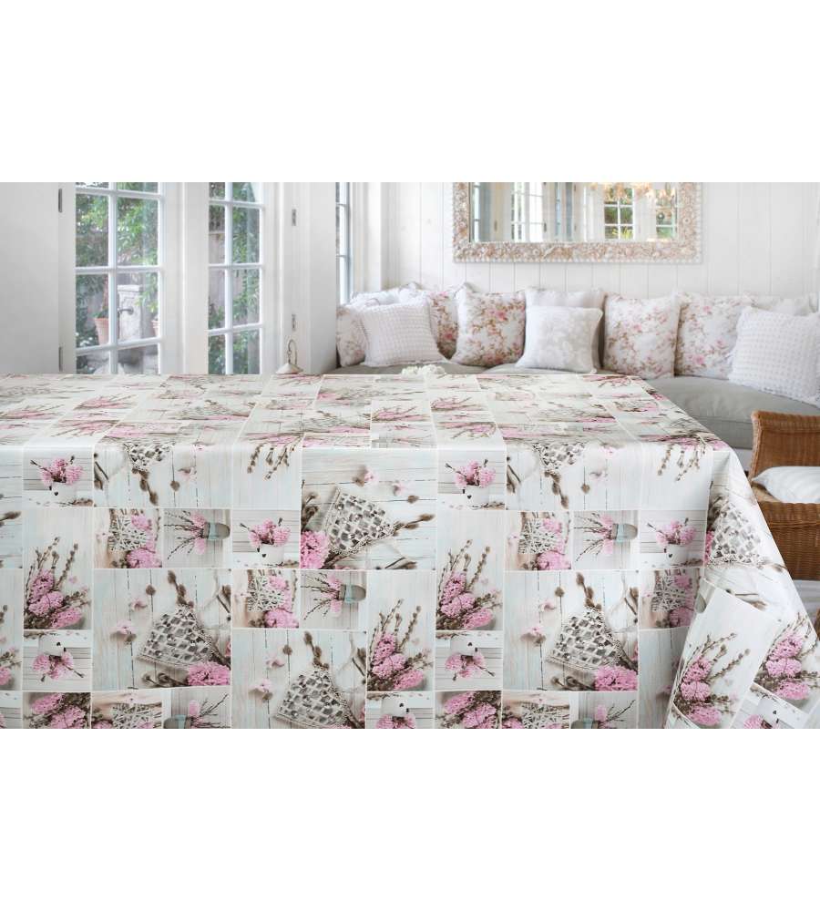 Tovagliato in Pvc impermeabile al metro fior di ciliegio