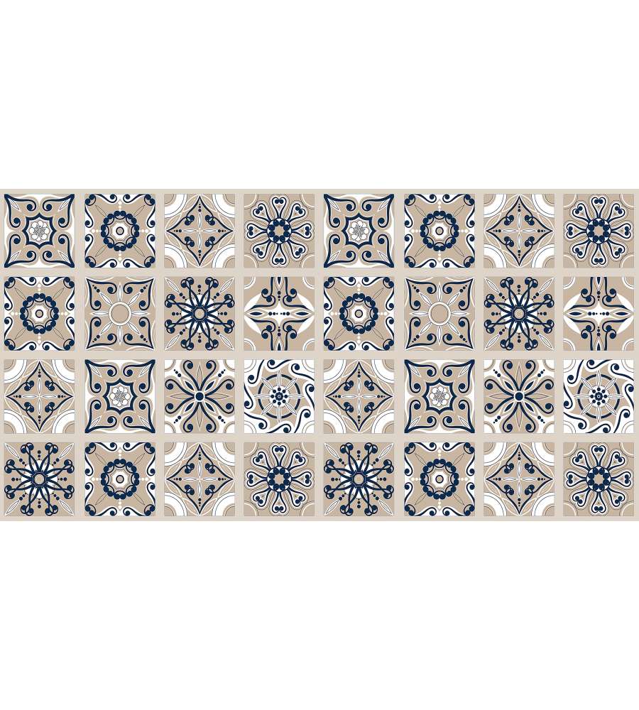 Passatoia al metro cementine beige e blu