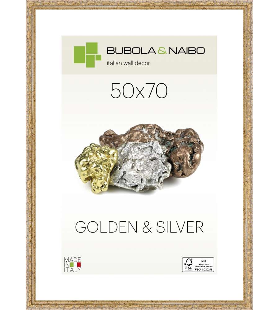 Bubola & Naibo Cornice in Legno - Argento - 50x70 cm