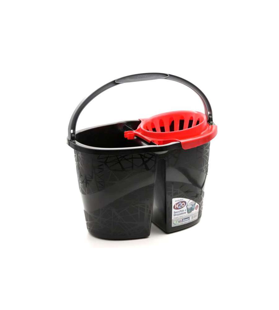 Bama Secchio Mocio con Strizzatore - Antracite - 18L