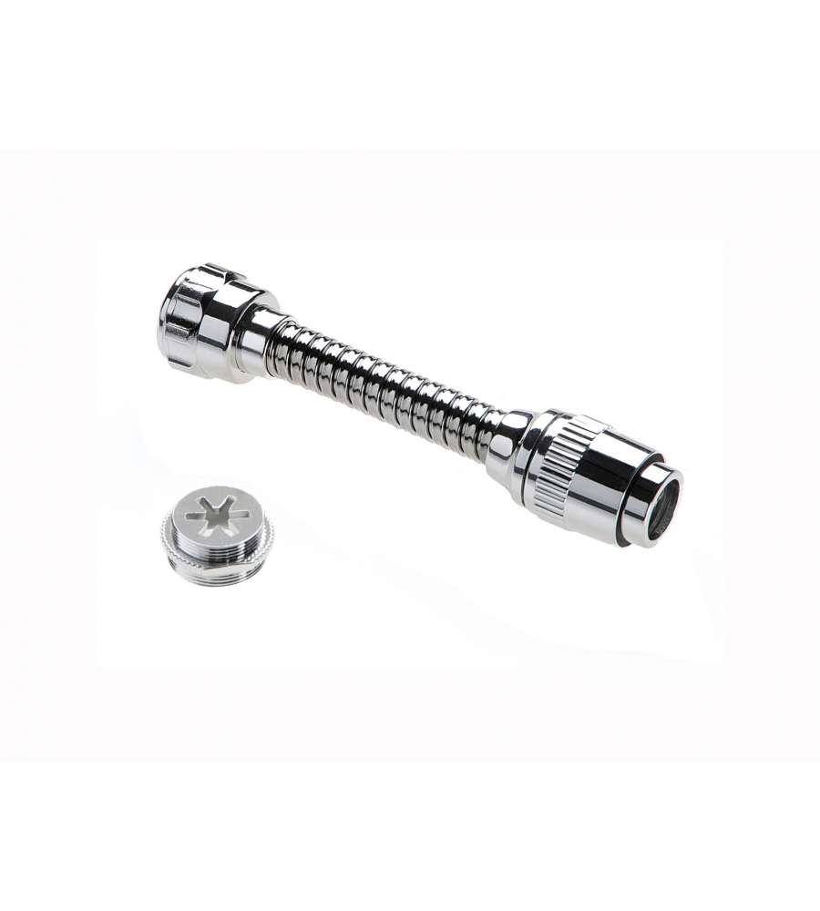 Rompigetto cm 14 con manicotto cromato fil. 22x1F più adattatore 24x1M