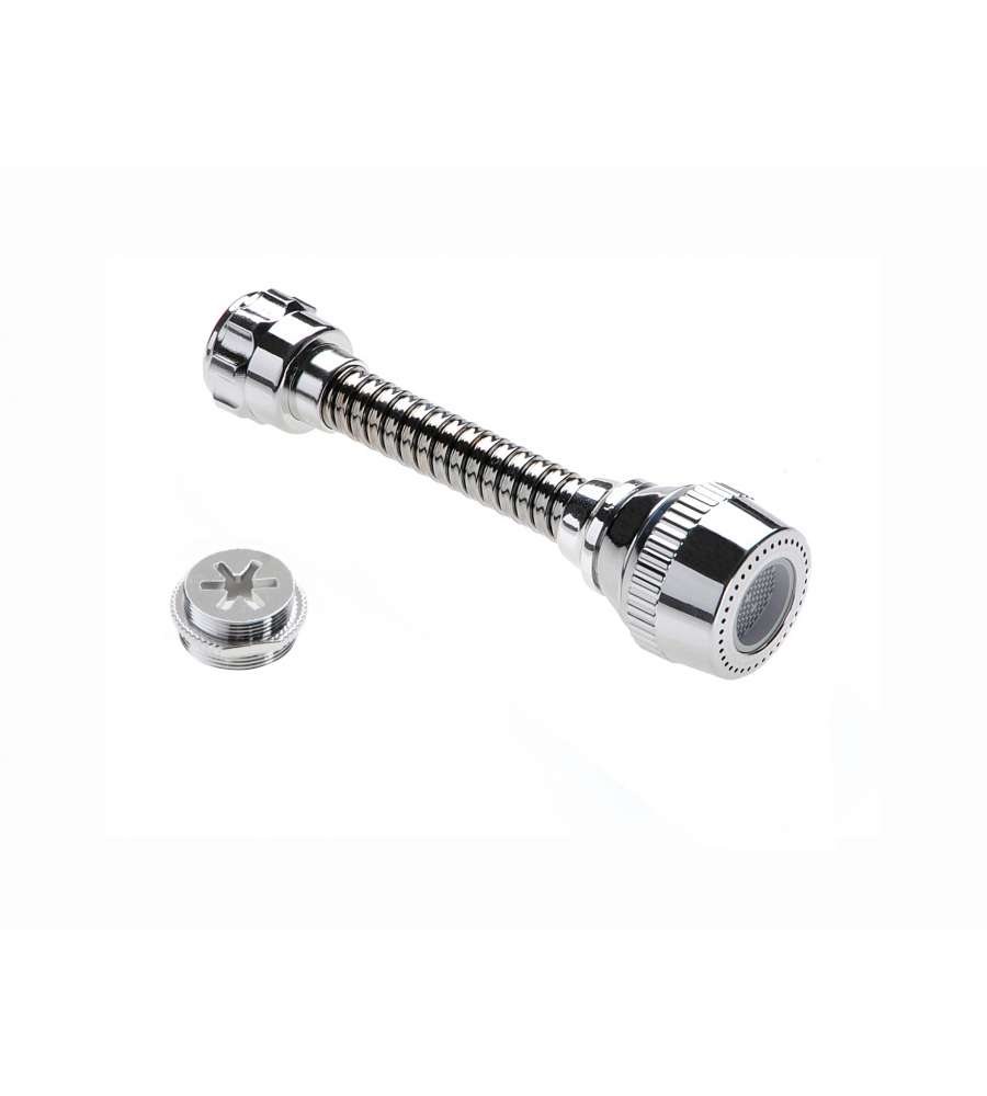 Rompigetto con doccia cm 14 con manicotto cromato fil. 22x1F più adattatore 24x1M