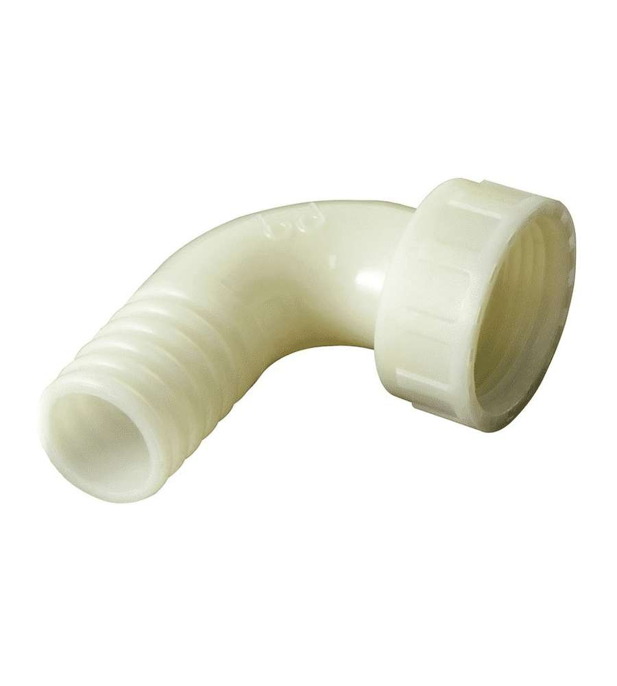 Portagomma curvo in plastica a 90° per tubo