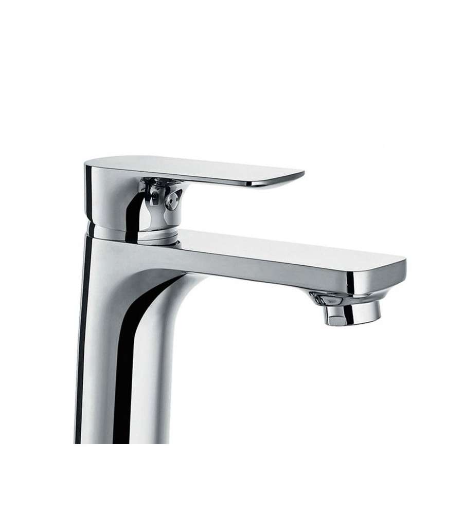 Idrobric Rubinetto Miscelatore Monocomando Lavabo Cloe - Finitura Cromo, Piletta Inclusa, Cartuccia Ceramica 35 mm