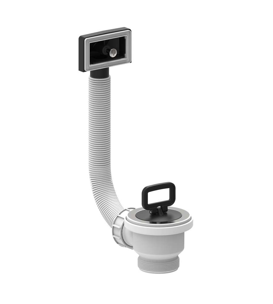 Piletta con troppo pieno per lavelli in acciaio inox