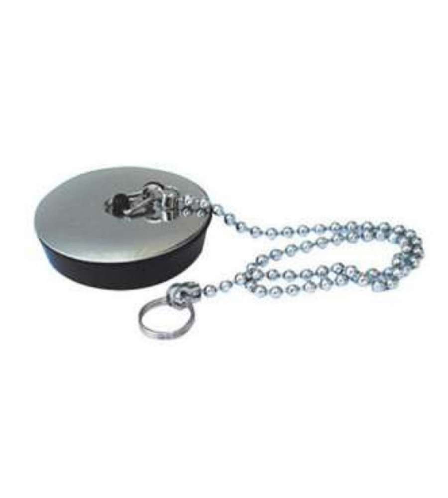 Tappo con catena e placca Inox Diametro 47 mm