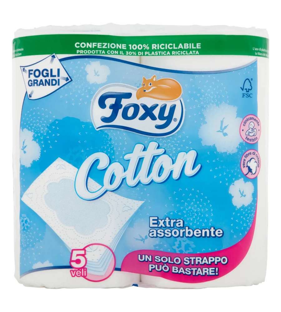 Carta Igienica Cotton 5 veli 4 rotoli