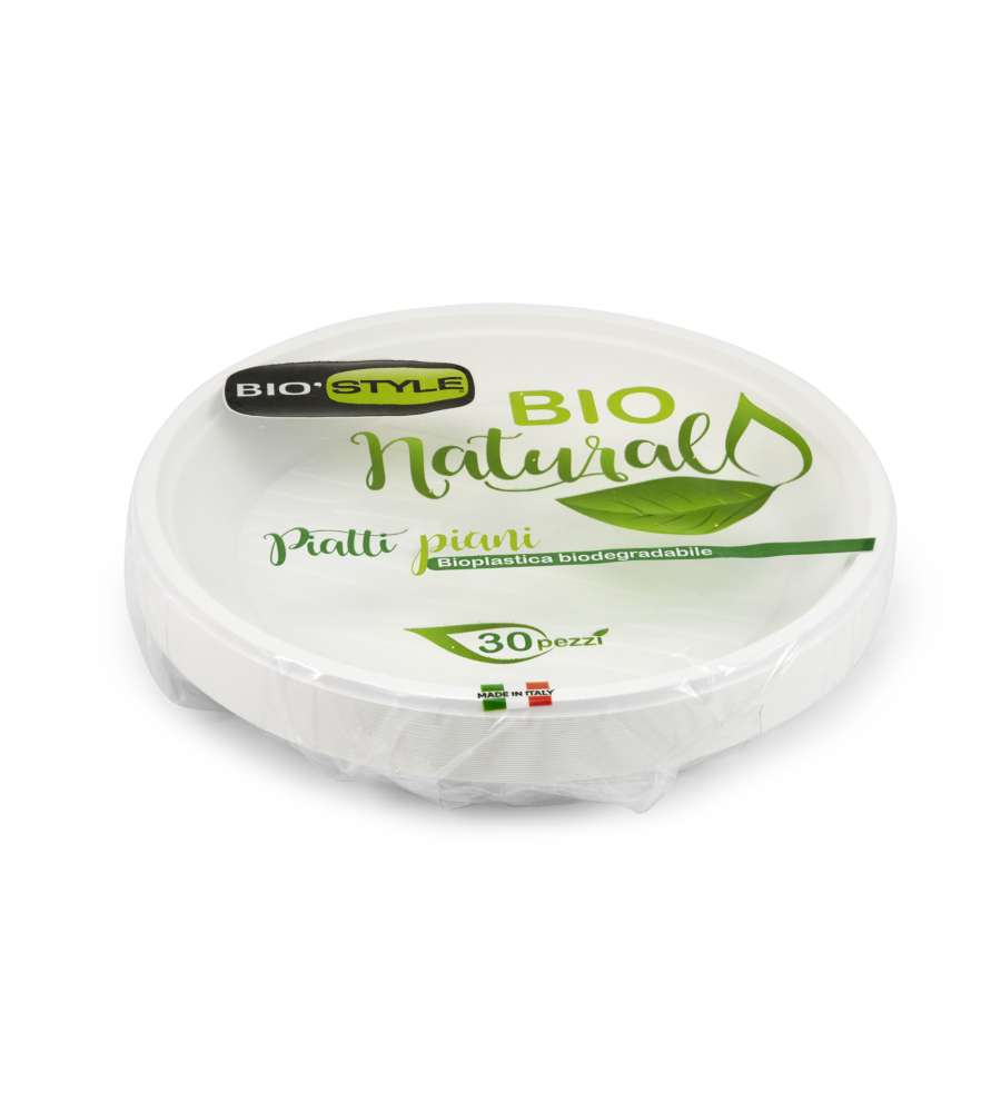 Giostyle Piatti Piani in Bioplastica - Bianco - 21,5 cm