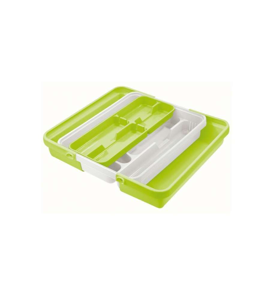 Tontarelli Portaposate Plastica Bianco Lime 8+2 Scomparti 42x32cm