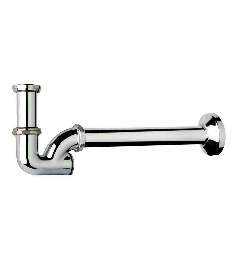Sifone a "U" 1" in ottone cromato, per bagno
