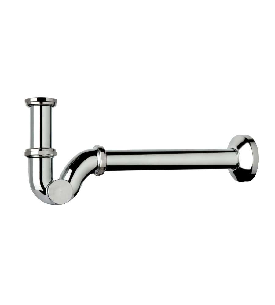 Sifone a S in ottone cromato per bagno