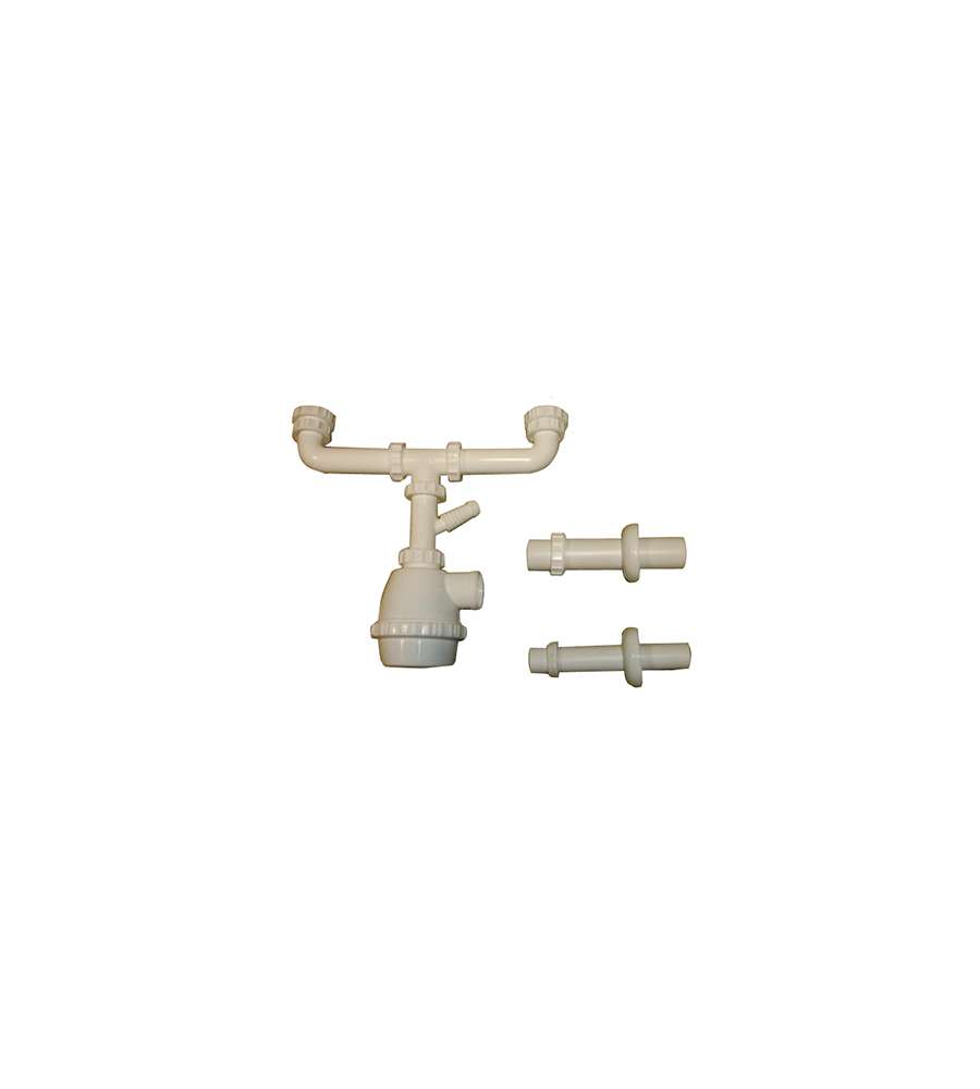 Sifone a bottiglia a 2 vie 1 1/4" e 1 1/2" x 32 - 40 mm per cucina