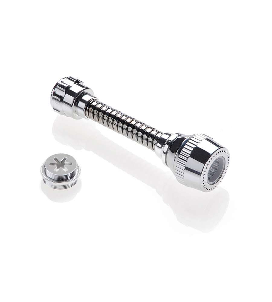 Rompigetto universale Biflex in ottone cromato, con adattatore maschio-femmina