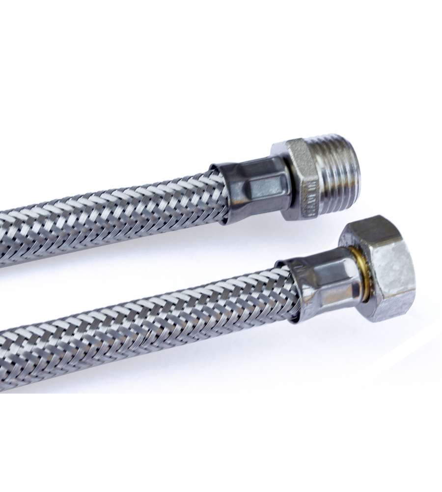 Attacchino flessibile maschio - femmina M 1/2" - F 3/8" - 25 cm.