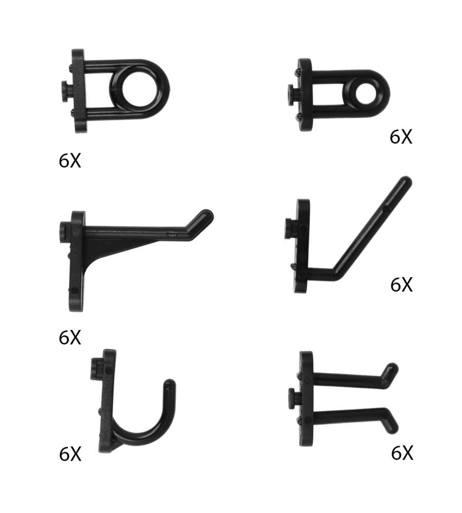 Masidef Ganci in Nylon per Pannello Forato - Assortiti 36 pz