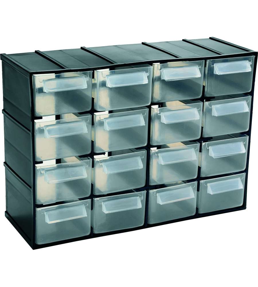Art Plast Cassettiera Portaminuteria - Trasparente - 16 Cassetti