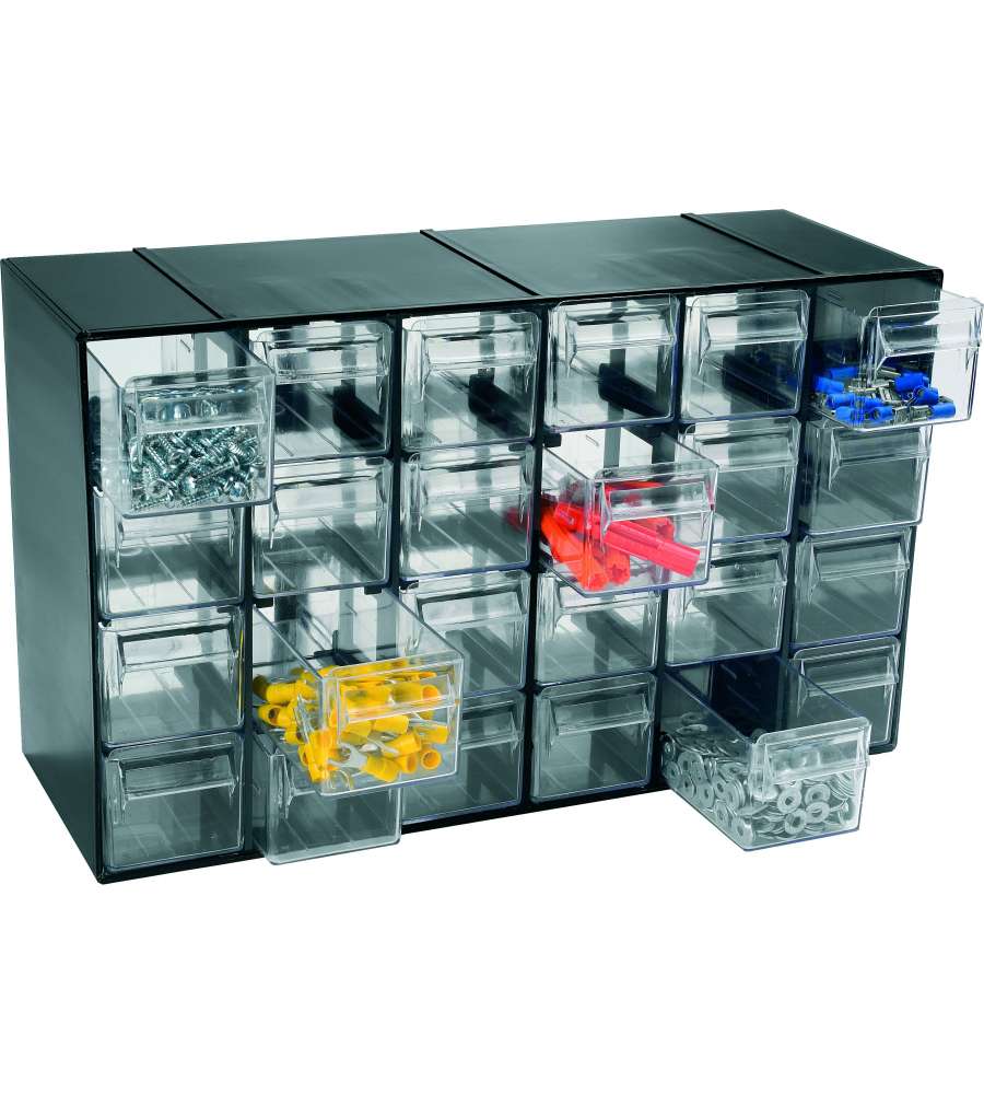 Cassettiera 24 cassetti trasparenti