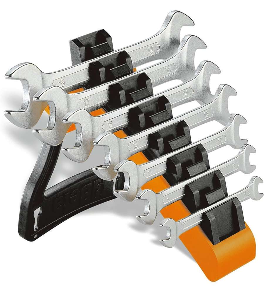 Serie di 7 chiavi a forchetta doppie con supporto Beta