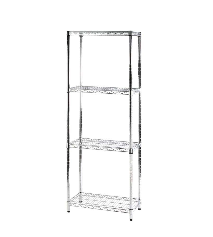 Scaffale in Acciaio Cromato - 4 Ripiani - 35x60x168 cm