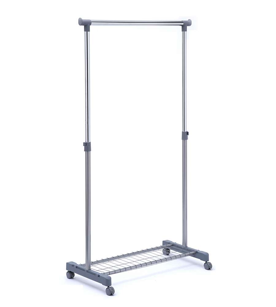 Stender Grigio/Cromo Estensibile Con Rete Portaoggetti