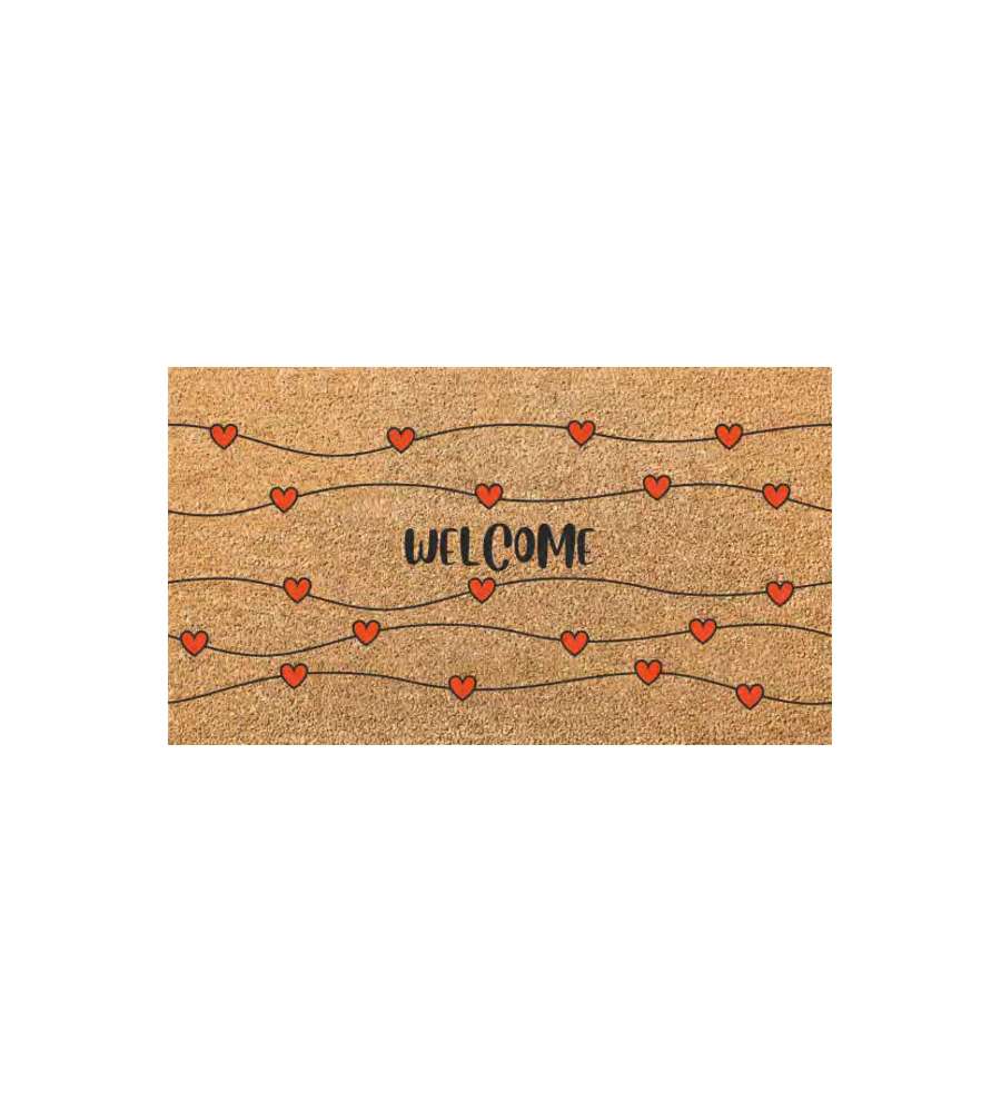 Zerbino Cocco/Pvc Welcome/Cuori Cm 40X 70 Xtra 11722