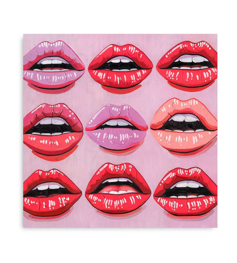 Domo Mea Dipinto Decorativo su Tela - Labbra - 50 x 50 cm