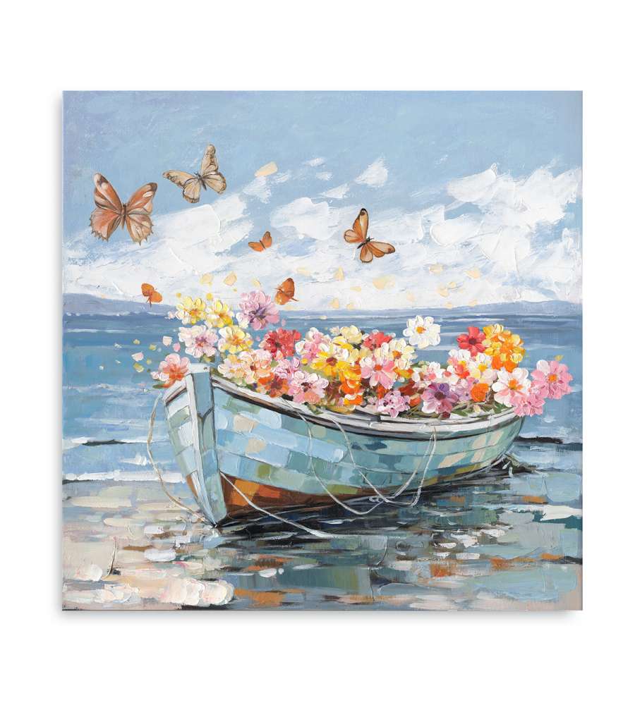 Domo Mea Dipinto Decorativo su Tela - Barca - 50 x 50 cm