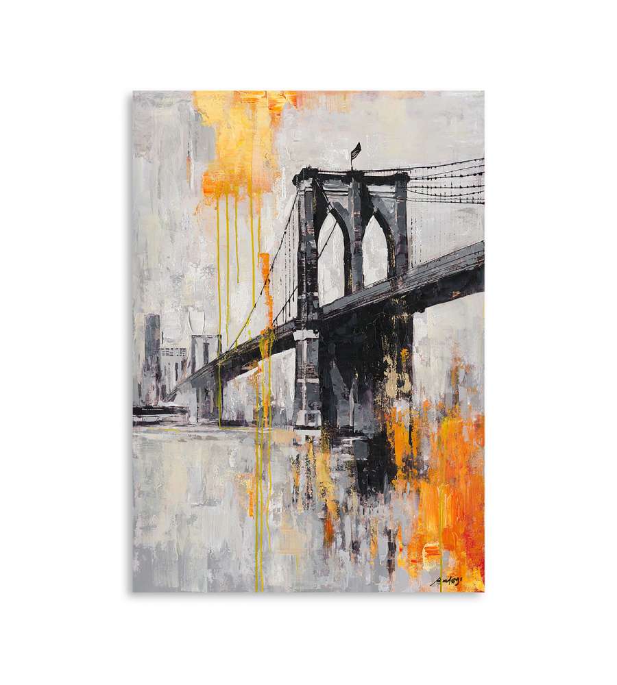 Domo Mea Dipinto Decorativo su Tela - Ponte di Brooklyn - 70 x 100 cm