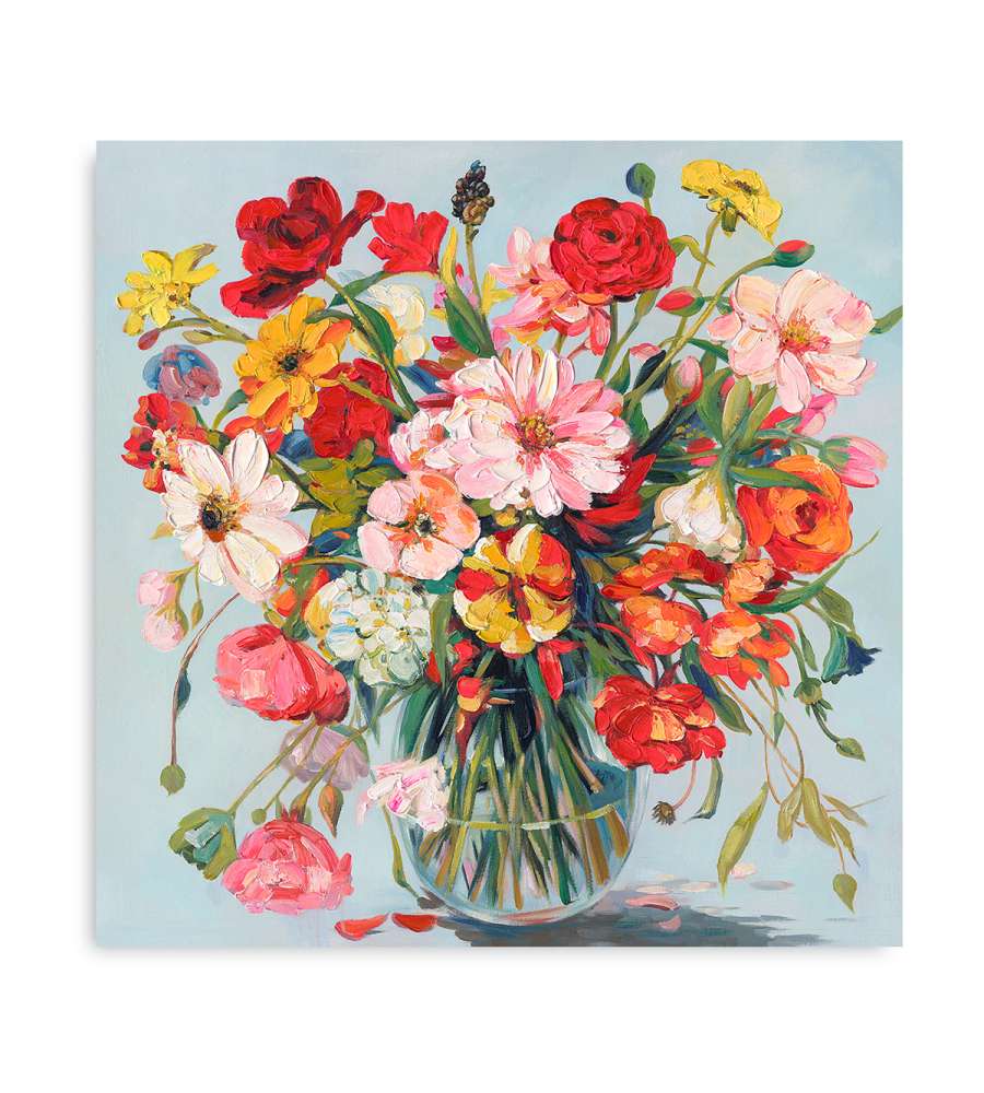 Domo Mea Dipinto Decorativo su Tela - Mazzo di Fiori - 100 x 100 cm