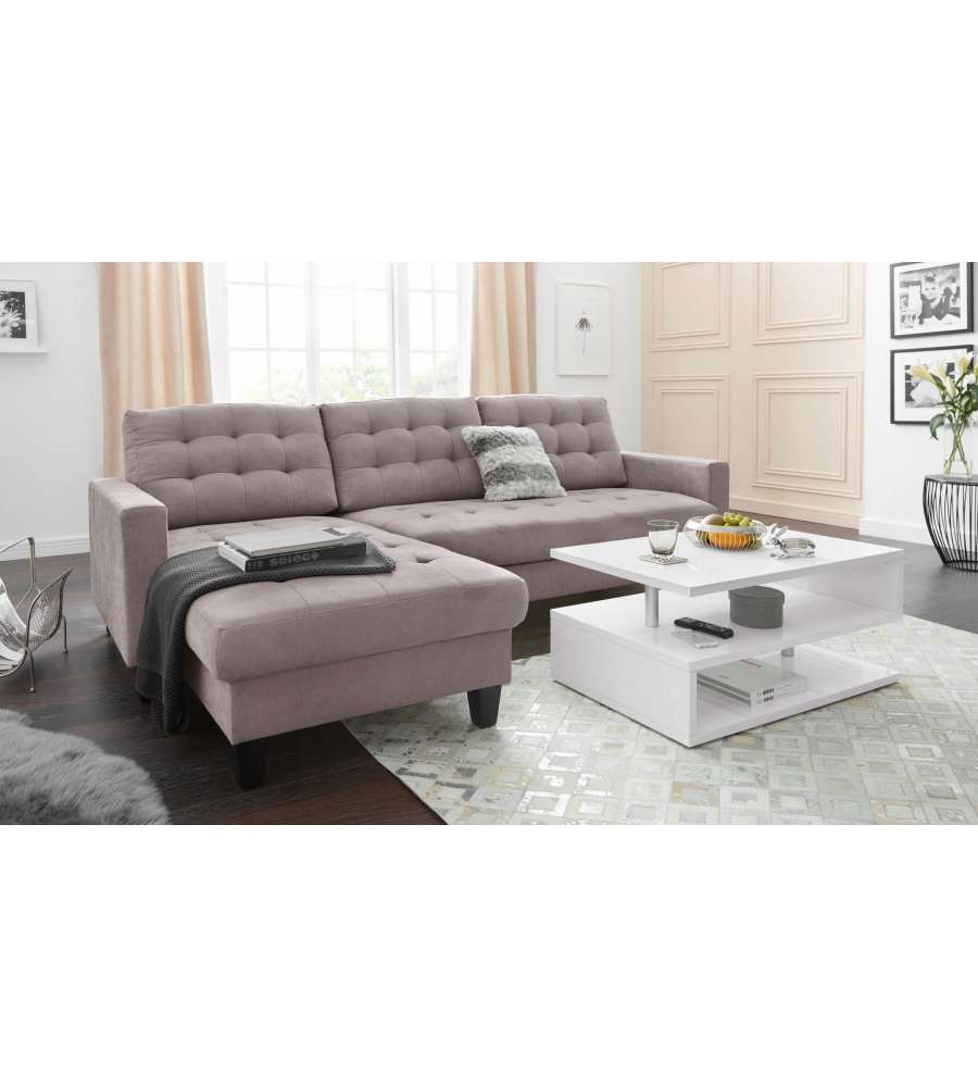 Tavolino Da Salotto Moderno Rettangolare 90x55cm 2 Ripiani Zeta 90