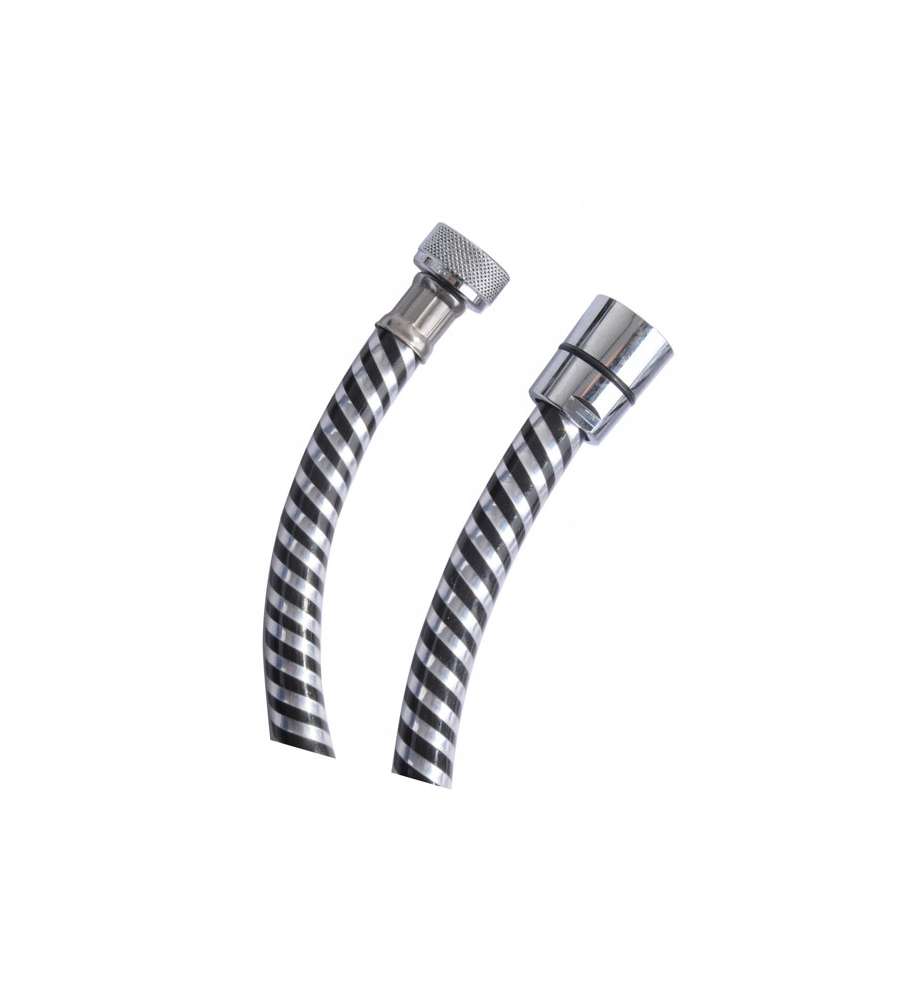 Flessibile Docce Pvc Silver Nero/Cromo 200
