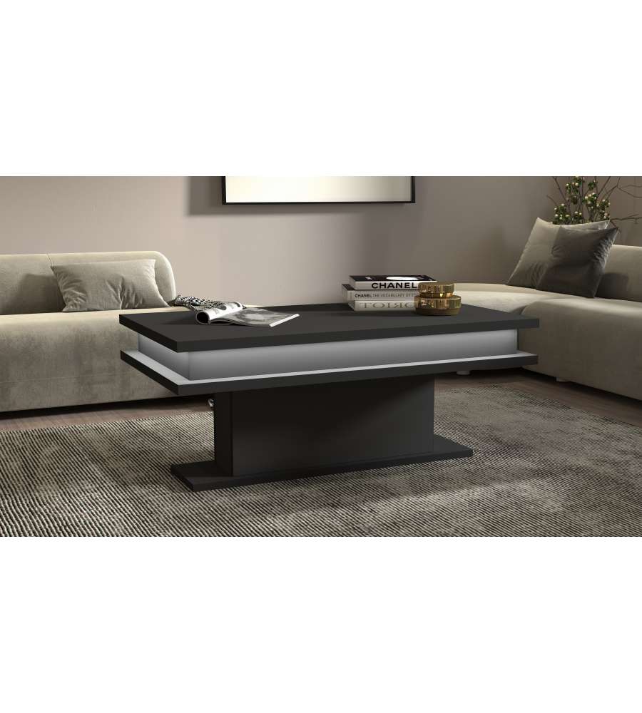 Little Big Tavolo Caffè 100Cm Con Led Antracite Opaco