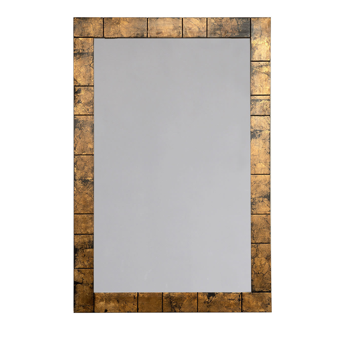 Specchio da Parete Rettangolare con Scanature in Legno Bronzo Matt