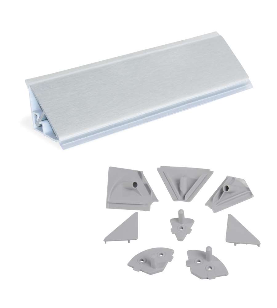 Emuca Alzatina triangolare per cucina, con accessori per installazione, 4,7 m