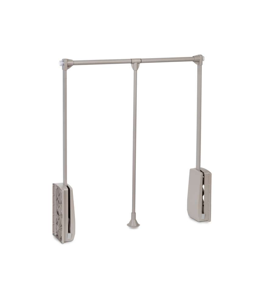 Emuca Appendiabiti per armadio Hang, 450 - 600, Color pietra, Acciaio e Tecnoplastica, 1 u.